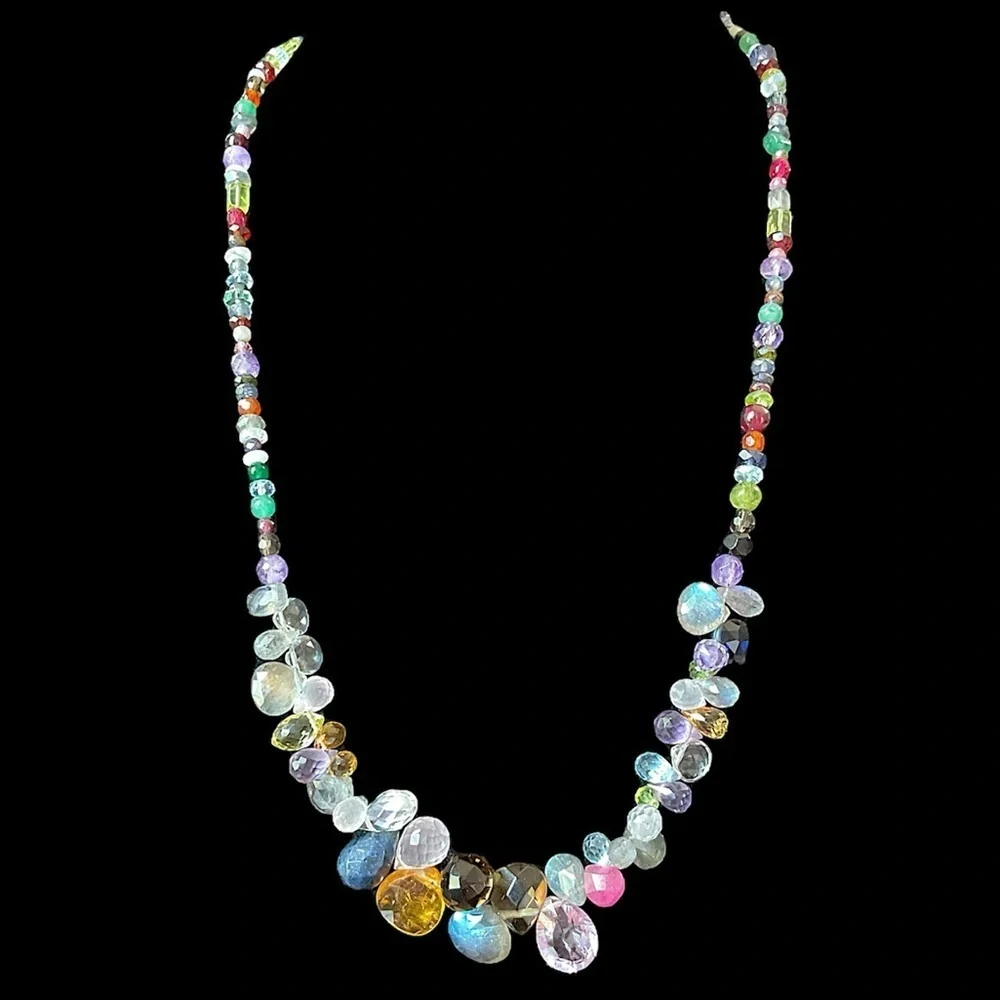 Silpada Sterling Silver Gemstone Fruit Salad Vintage Rainbow Necklace